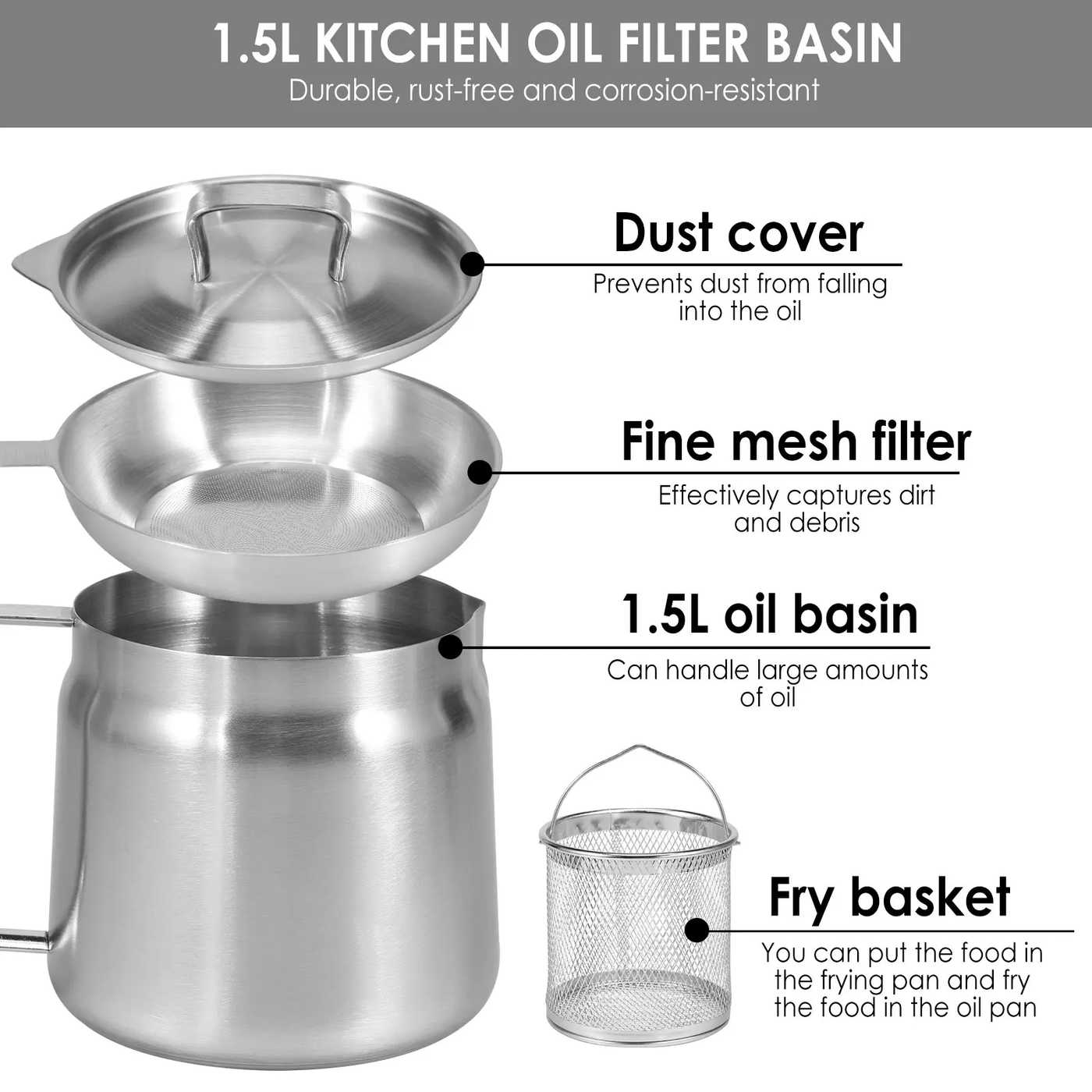 Stainless Steel Oil Filter Pot™ - Faisly